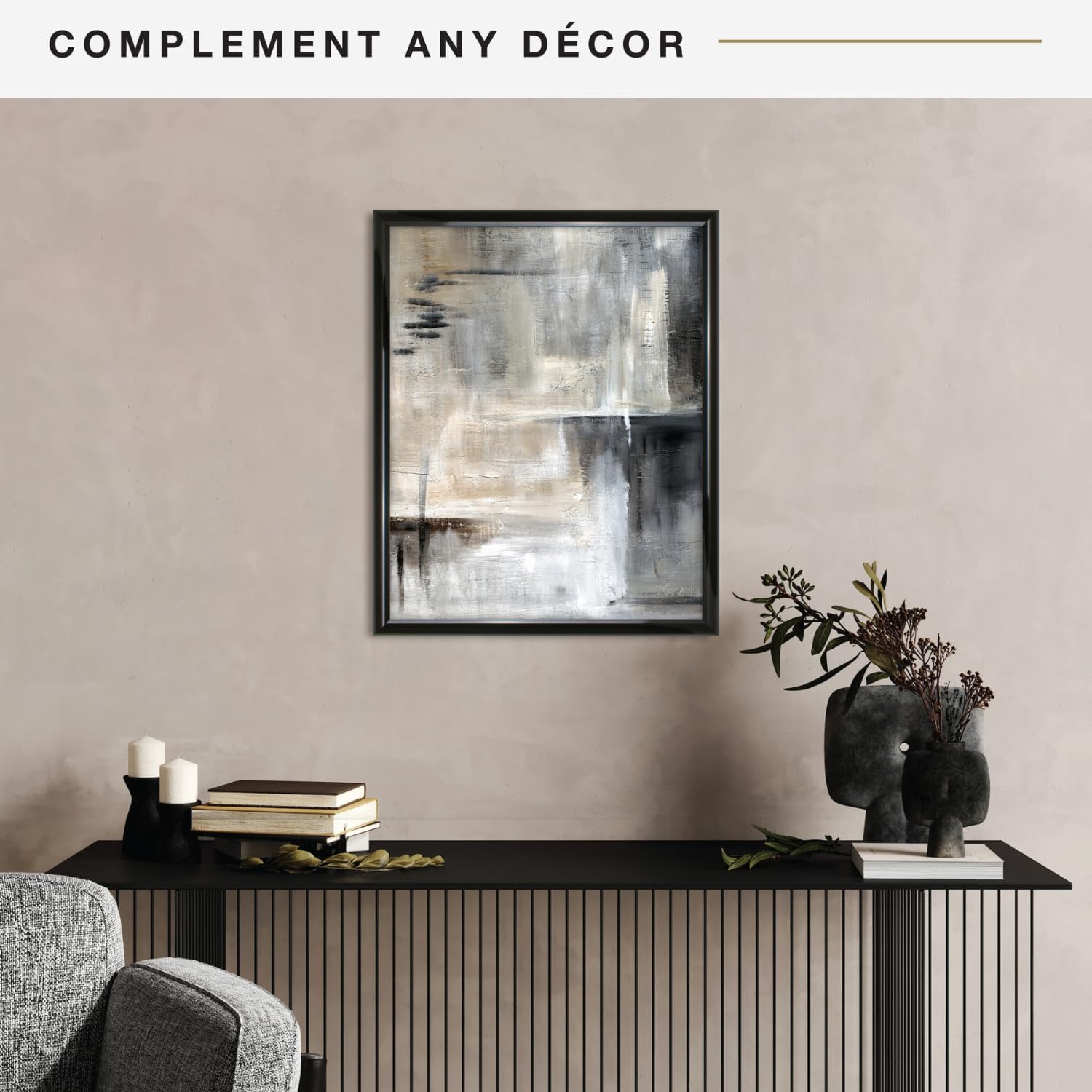 MCS Trendsetter 16x20 Poster Frame Black High-Gloss, Vertical & Horizontal Wall Hanging Large Picture Frame for Photos, Posters & Art Prints (1-Pack) - Image 3