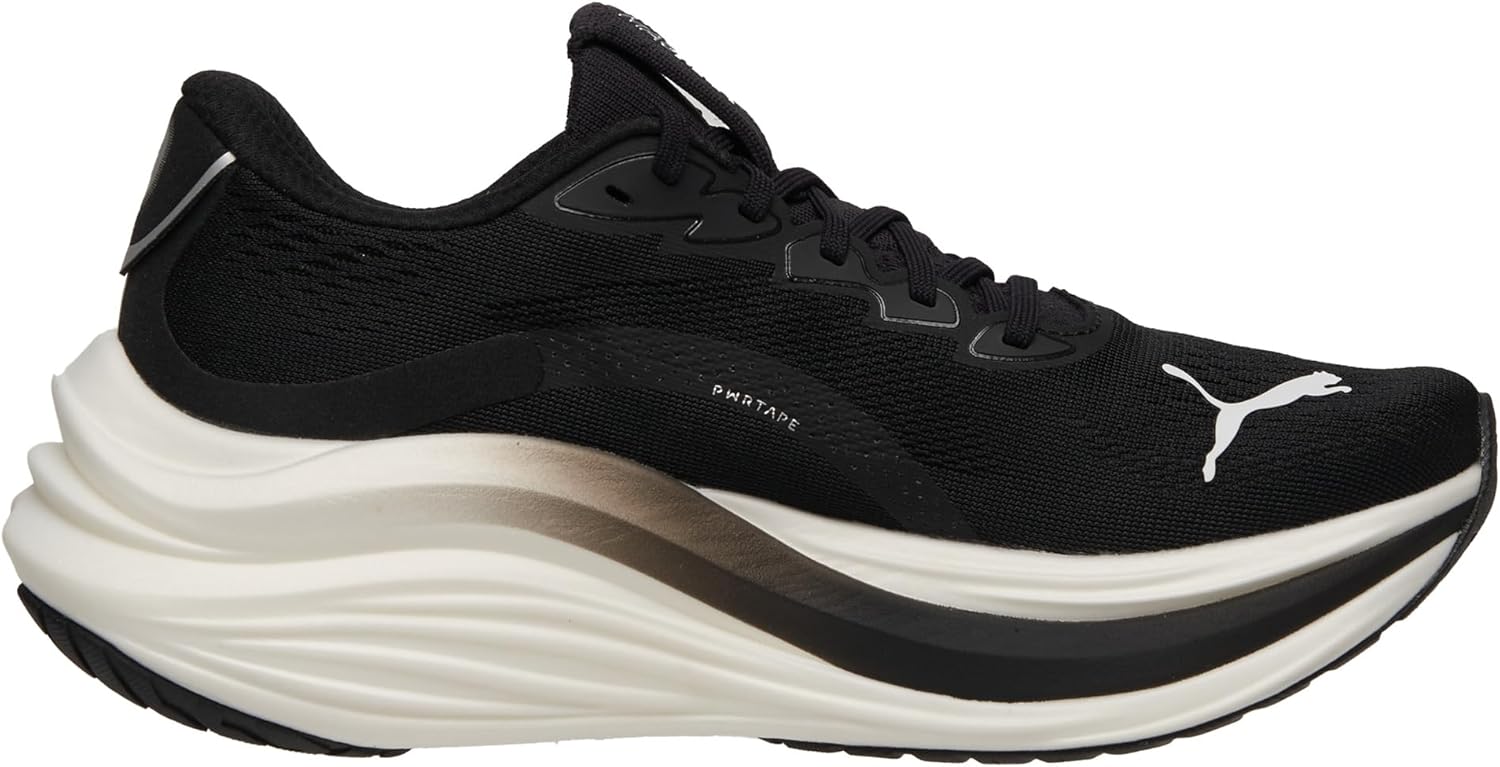Side profile of PUMA Women's Magmax Nitro Running Shoes, showing the cushioning and overall design.