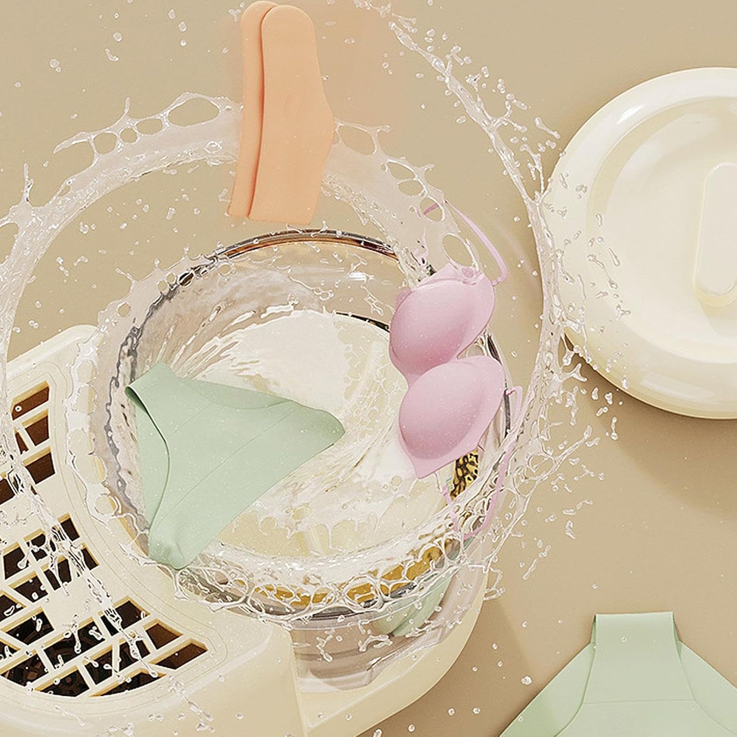 Automatic Underwear Washer Dryer Combo 2 in 1 Portable for Makeup Brushes Quick Wash Home Travel Dormity Use Portable Washing Machine for Underwear