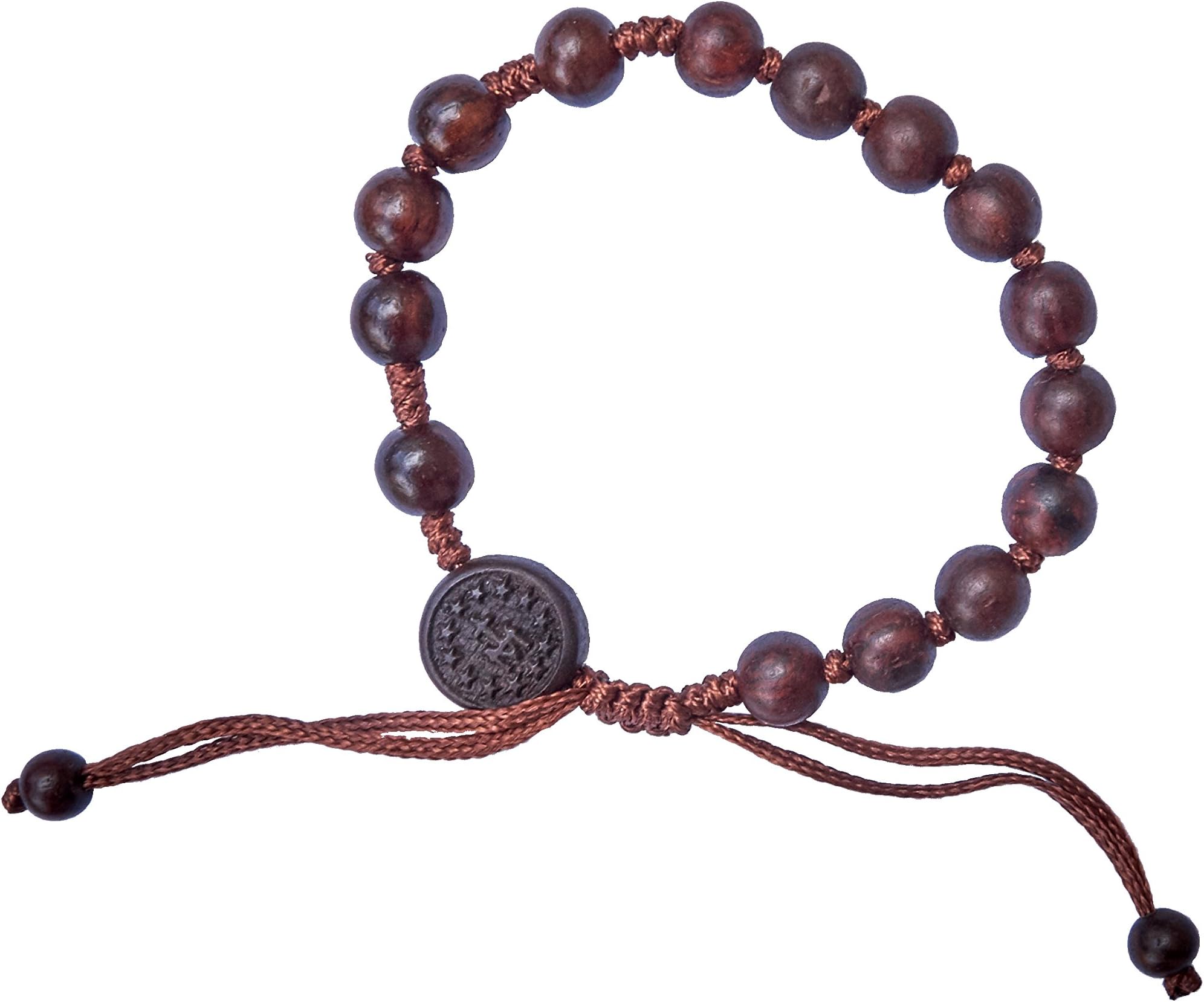 Hand-made Dark Wood Rosary Bracelet