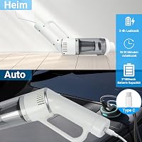 KeautFair Vezeték Nélküli Kézi Porszívó 120W/15000Pa - Kompakt Újratölthető Mini Porszívó Mosható HEPA Szűrőkkel Nedves-Száraz Használatra,  7