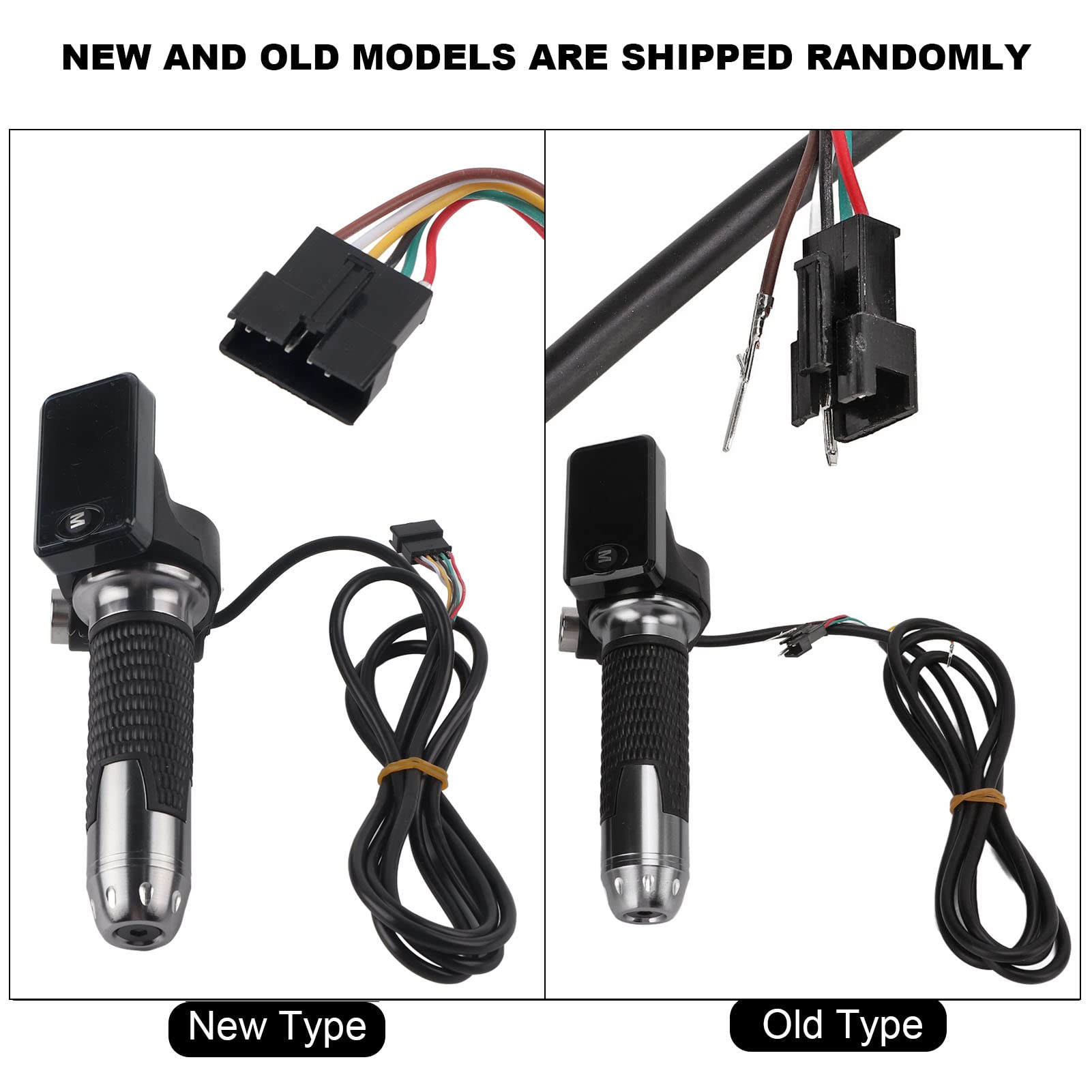 Poignée d'accélérateur électrique à Deux Roues, écran LCD, poignée d'accélérateur de Torsion avec câble et Frappe à clé, Corps en Plastique ABS, Accessoire de Guidon en Aluminium