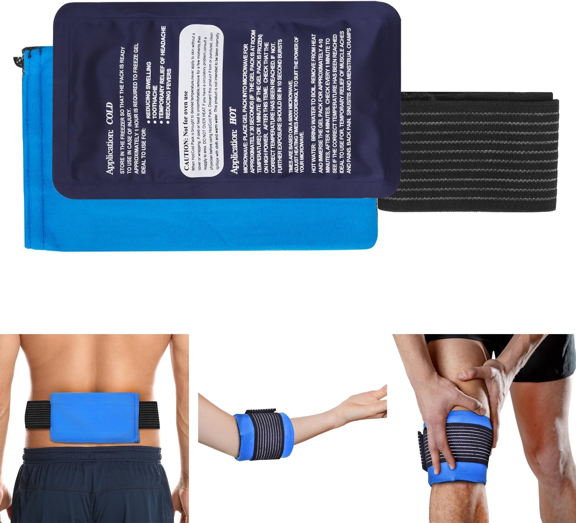 Tanness Reusable Ice Packs for Sports Injuries โ Instant Ice Pack with Pouch for Rapid Cool โ Hot & Cold Compress for Pain, Swelling, and Back Injuries โ Microwaveable Heat Pad & Cold Pack
