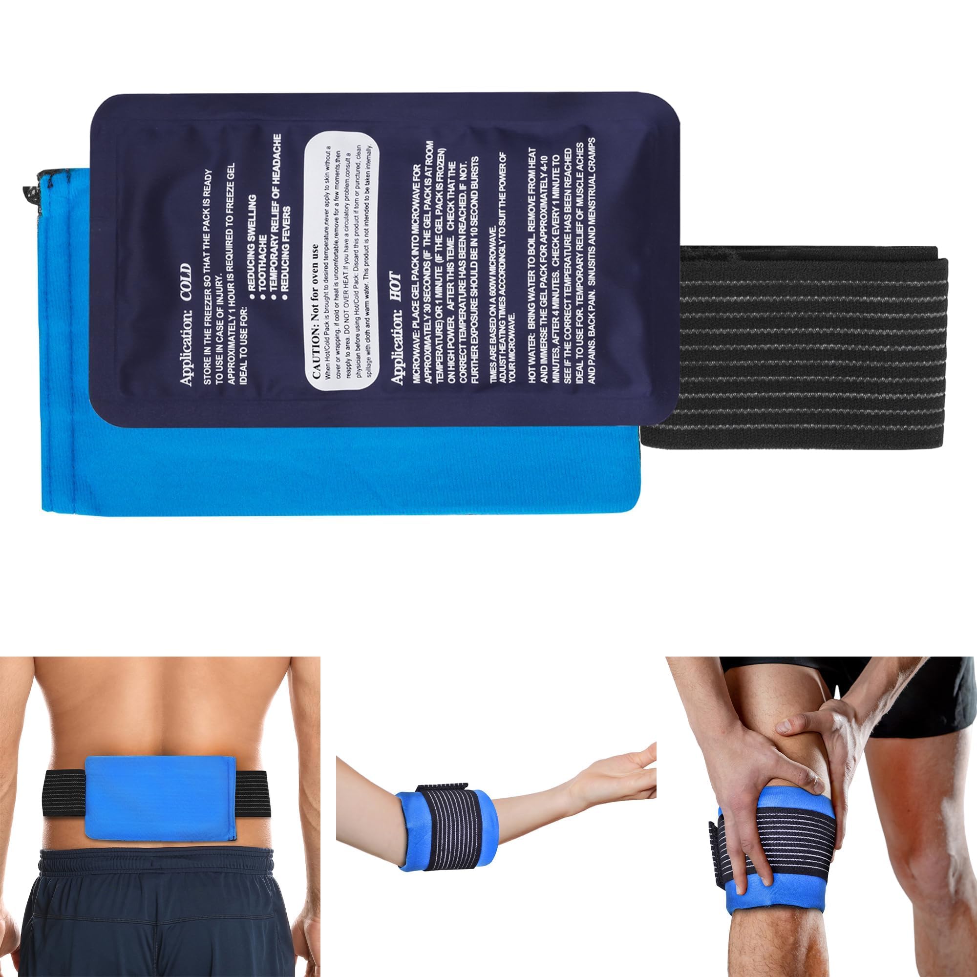 Tanness Reusable Ice Packs for Sports Injuries – Instant Ice Pack with Pouch for Rapid Cool – Hot & Cold Compress for Pain, Swelling, and Back Injuries – Microwaveable Heat Pad & Cold Pack
