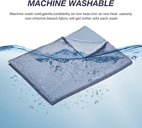 Miniatura 6 de EXQ Home Funda de edredón refrescante con peso de 48 x 72 pulgadas, funda de edredón suave de primera calidad para manta con peso con cremallera,