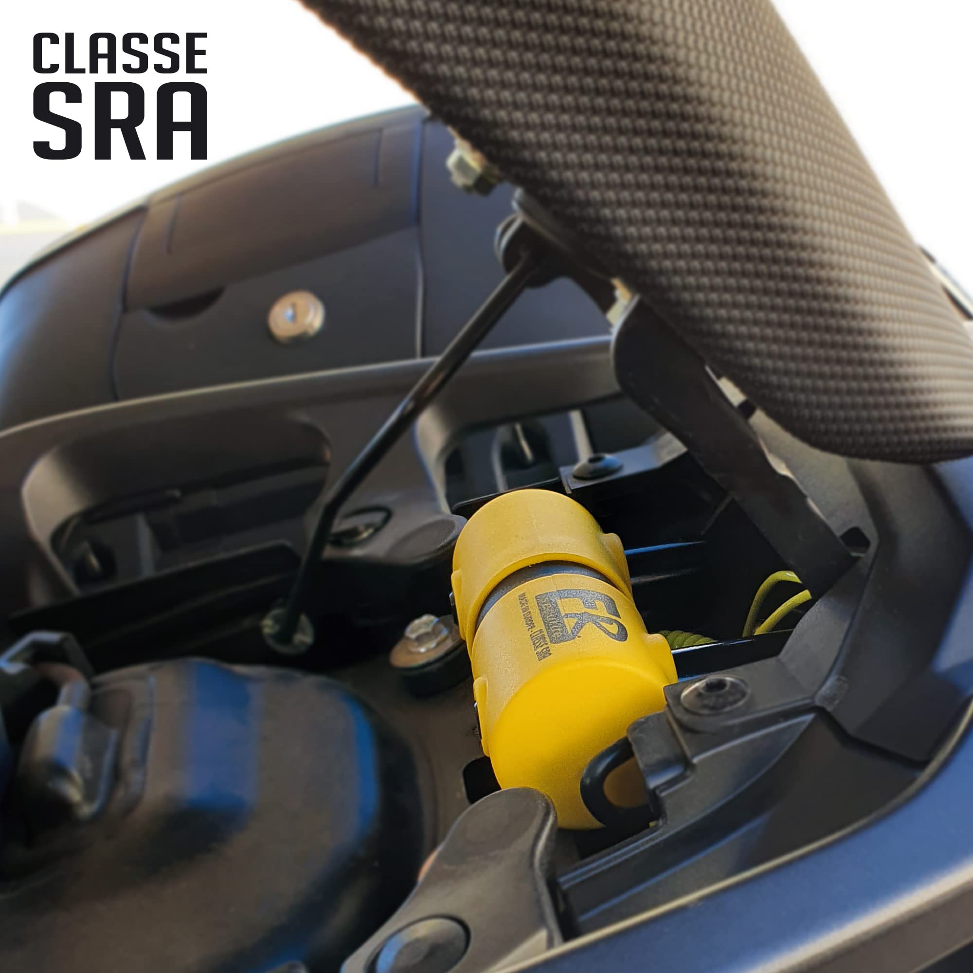 FR SECURITE FR50+10.120L Chaîne Antivol pour Moto et Bloque Disque Mini U Homologué SRA, Protection de Sécurité pour Moto Scooter Vélo Multifonction Anneau en Acier 120cm, ø10mm