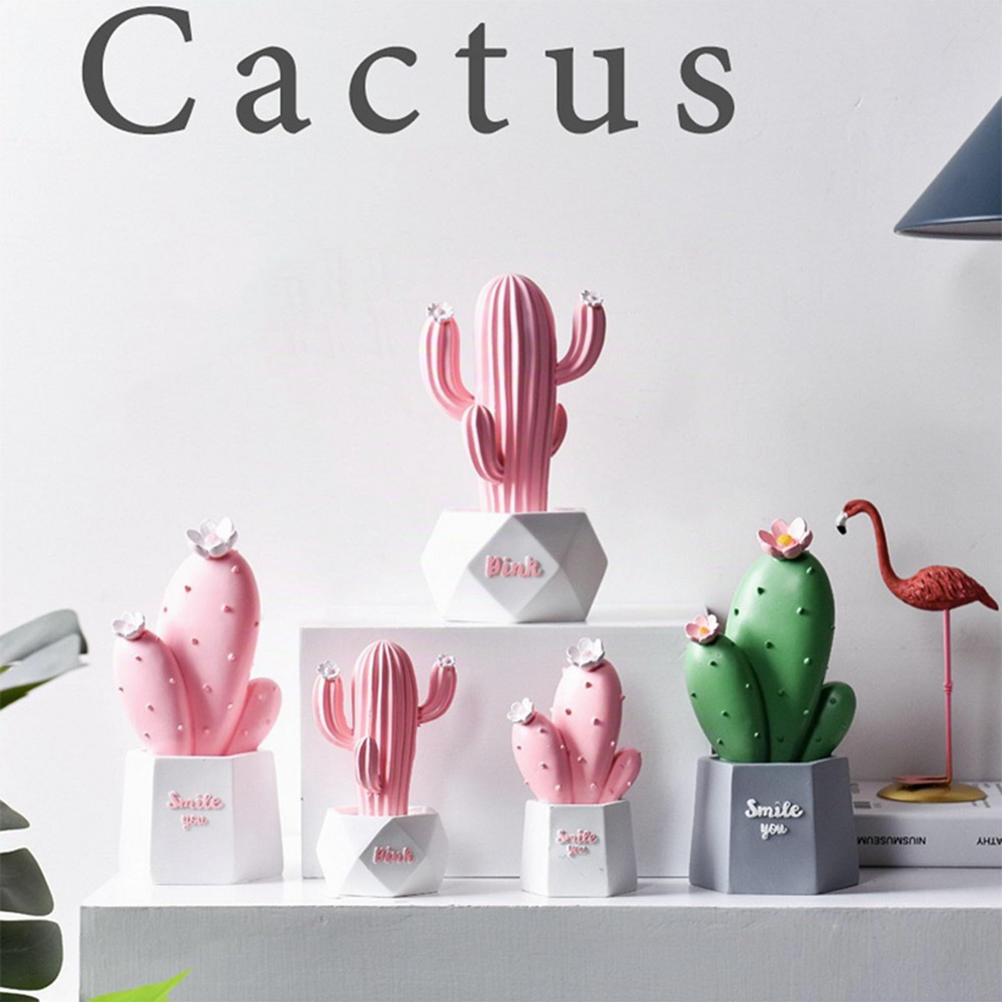 Statua Figurine, Piante Resina Ornamenti Statua, Moderni Soprammobili Scultura Statua Ornamenti, Accessori Casa Arredamento, Cactus Statuette Design Casa, Decorazioni Casa Moderna (verde)