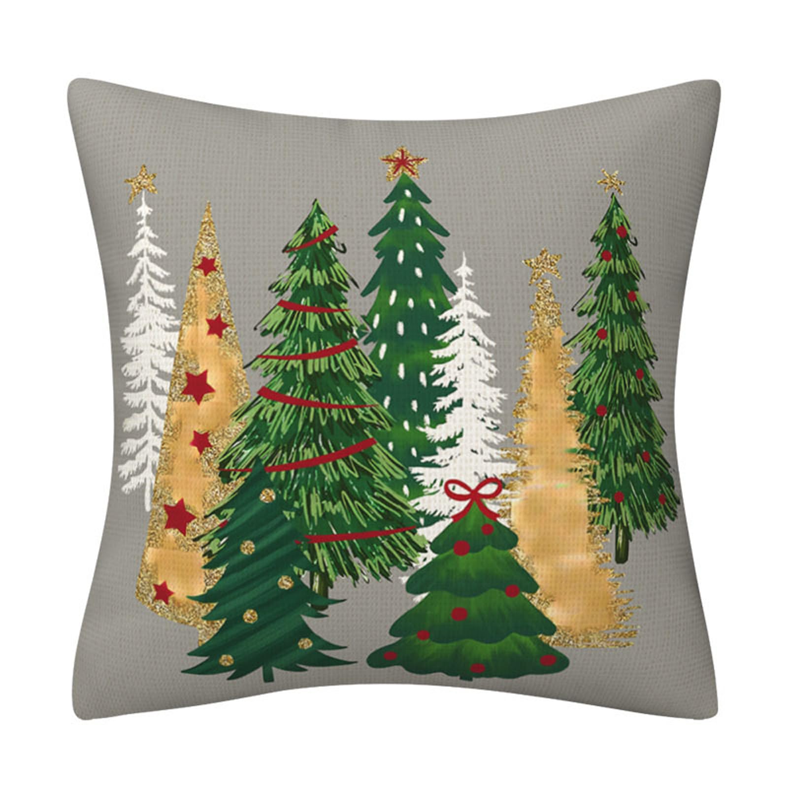 Linvimia G Christmas Tree Cushion Cover Soft Washable Pillowcase For Festival Home Decoration Christmas Tree Cushion Cover