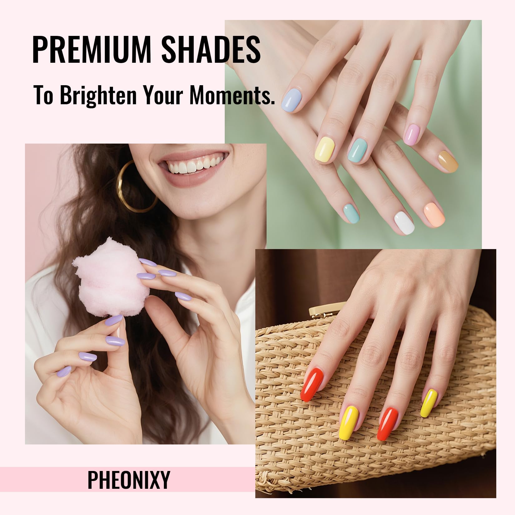 Phoenixy Kit Uñas Semipermanentes con 48 W Lámpara LED, 45 Colores Uñas Semipermanentes Kit Completo con Base y Top Coat Kit de Manicura de Regalo