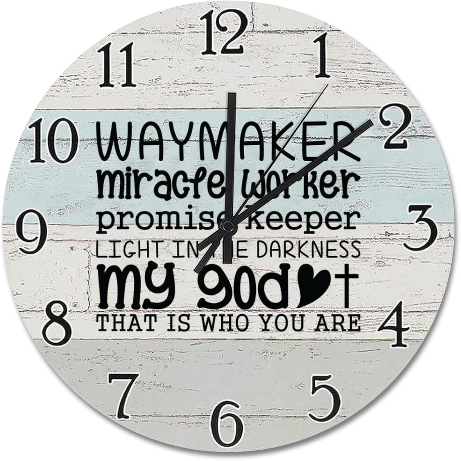 Waymaker Miracfe Worker Wall Clock Christian Jesus Quote 15 Inch Round Wall Clocks Battery Operated Bible Verse Wall Decor Home Decor for Kitchen Bedroom Living Room Office
