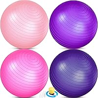 Vista 12 de Leyndo 4 pelotas de ejercicio de yoga de 26 pulgadas, para pilates, embarazo, parto, fitness, con bomba rápida, antiestallido, para mejorar