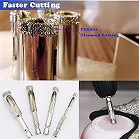 Vista 4 de Sierra de agujero de diamante de 3/8 pulg., uso en mojado, broca de diamante de 3/8" para azulejos de porcelana, vidrio, granito, cerámica, mármol