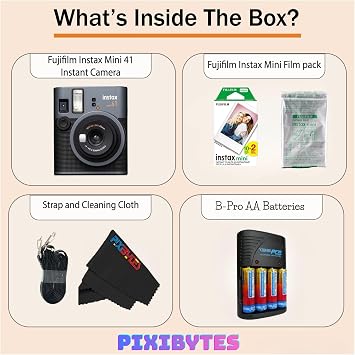 Fujifilm Instax Mini 41 Instant Film Camera... (Camera + 4 Twin Pick)