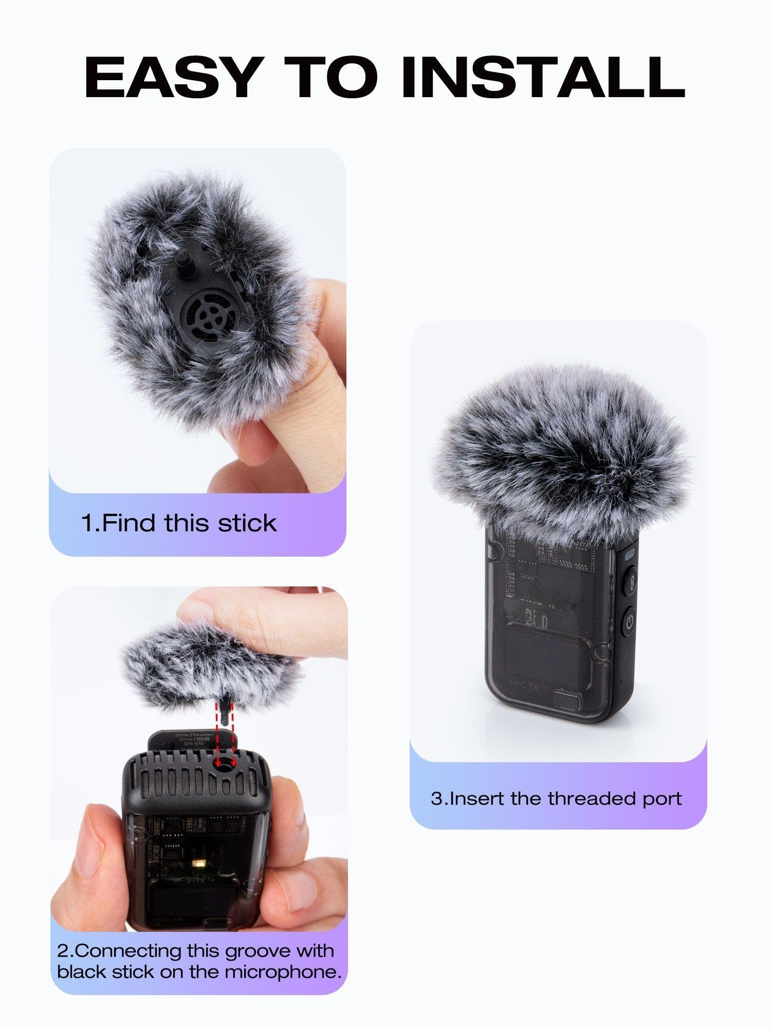 SUNMON Lot de 2 Filtres Anti-Pop pour DJI Mic 2 - DJI Osmo Pocket 3, Housse de Microphone Extérieur Sans Fil, Réduction du Bruit, Bonnettes Anti-Vent pour Wireless DJI Mic 2