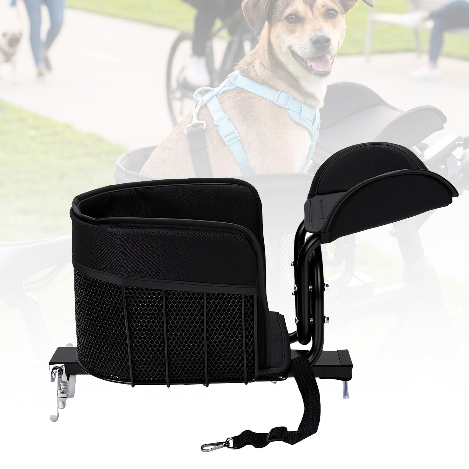 Hundekorb Fahrrad Vorne bis 10KG für kleine Katzen und Hunde, robuster Frontkorb mit Sicherheitsleine gepolstertem Sitzkissen und stabilem Metallrahmen für Fahrradtouren (MAX10KG)