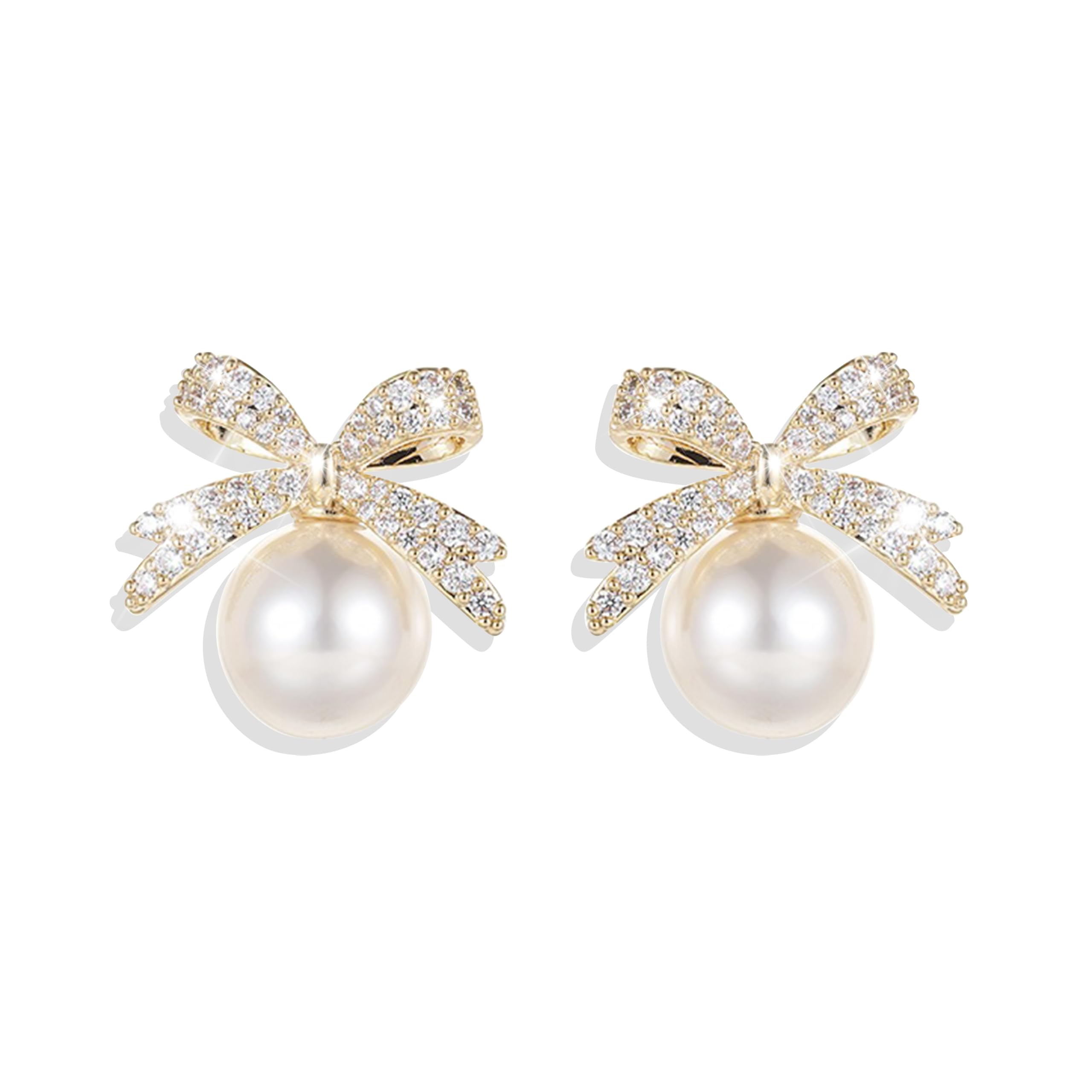 Bow Earrings for Women Sparkly Rhinestone Bow Stud Earrings Jewelry Gifts