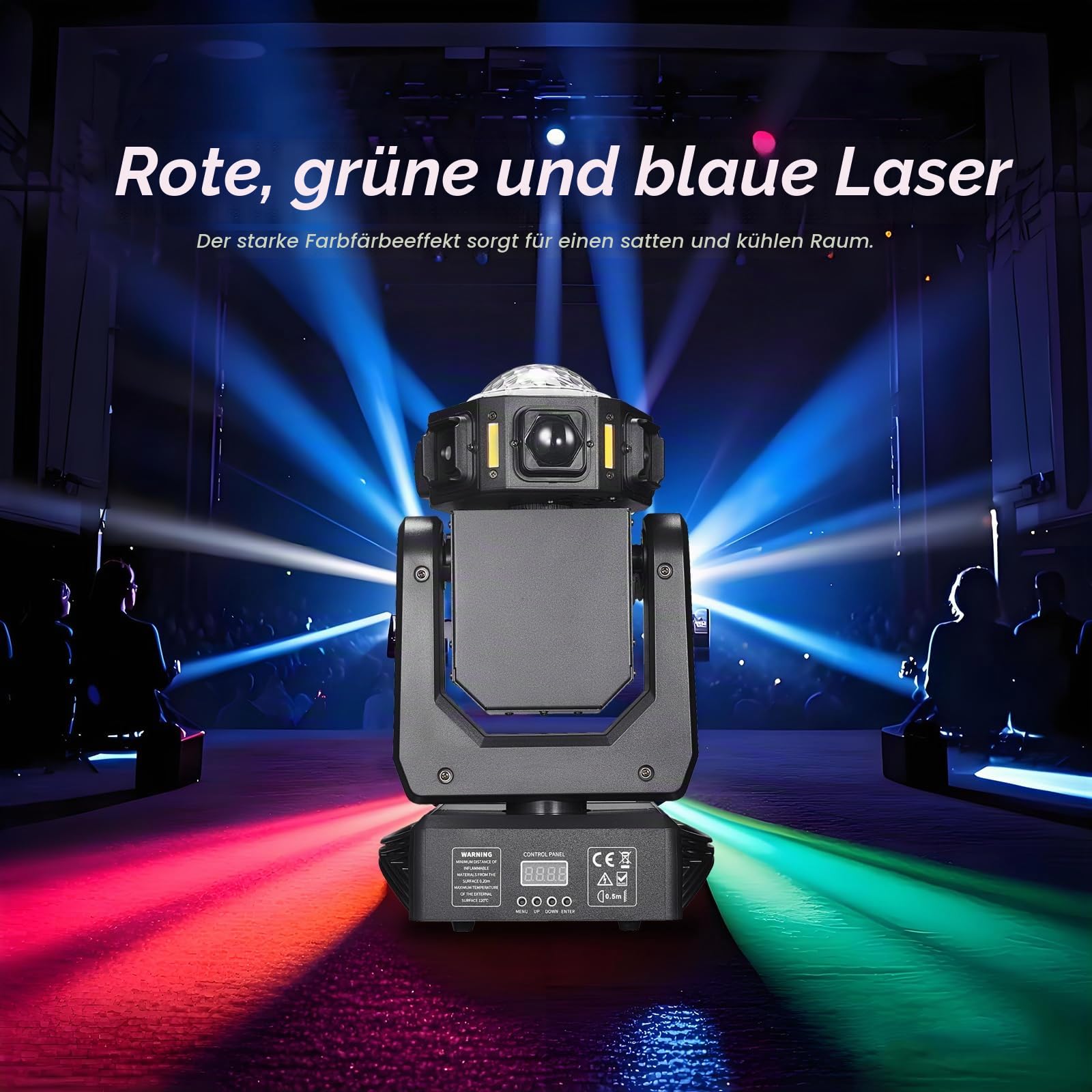 Discolicht Partylicht, Moving Head-ZS101,LED RGB Licht DJ Projektor Musikgesteuert DJ Disco Lichter, DMX Effektstrahler,Für KTV Familientreffen Hochzeit Geburtstag Halloween