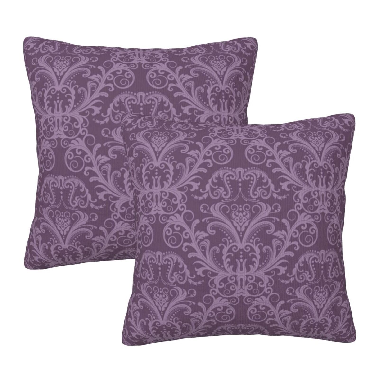 Taies d'oreiller carrées violettes lot de 2 ambiance cocooning