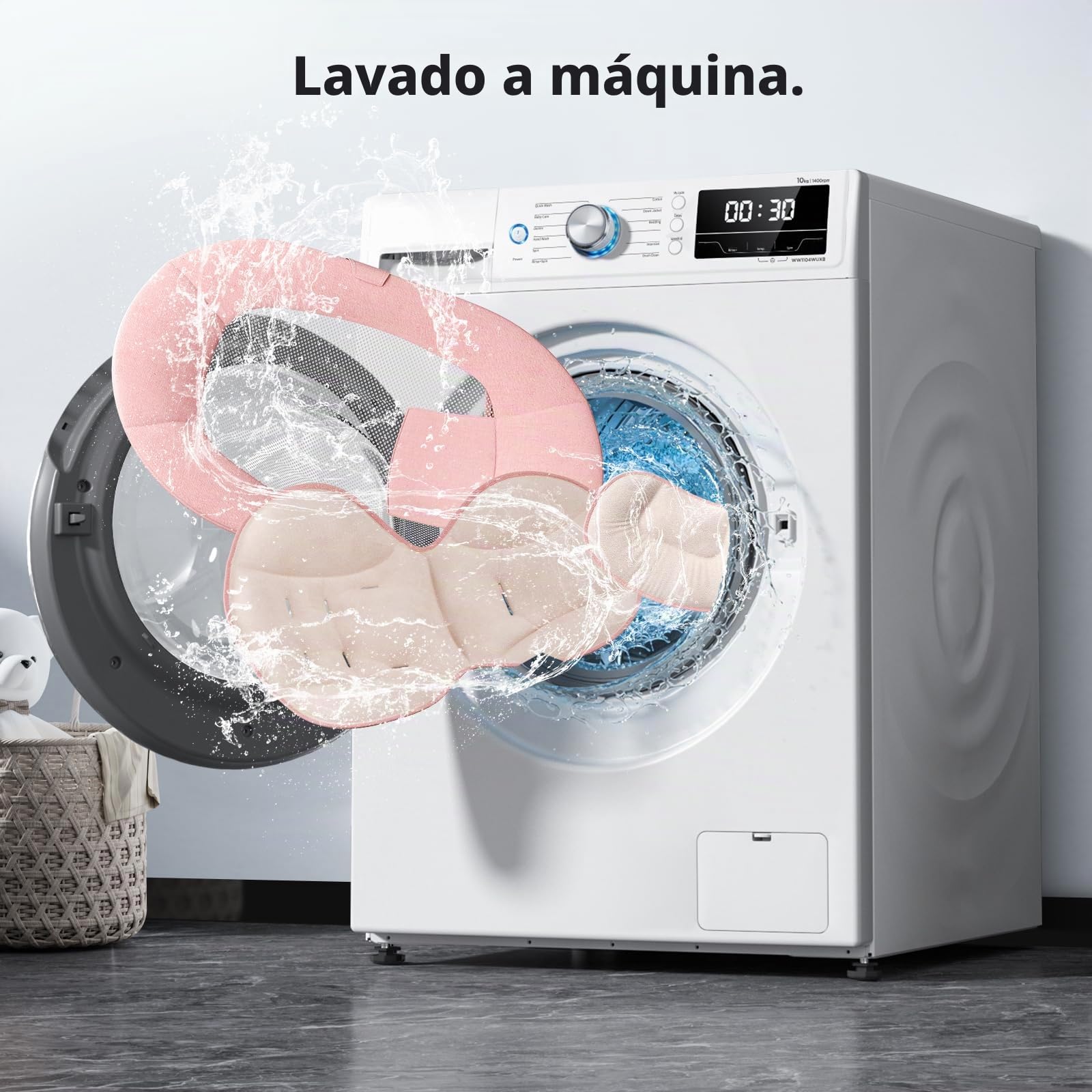 Columpio para bebés, balancín eléctrico con aplicación y mando a distancia, arnés de 5 puntos mejorado, 10 canciones Bluetooth y 5 velocidades, soporta 9 kg