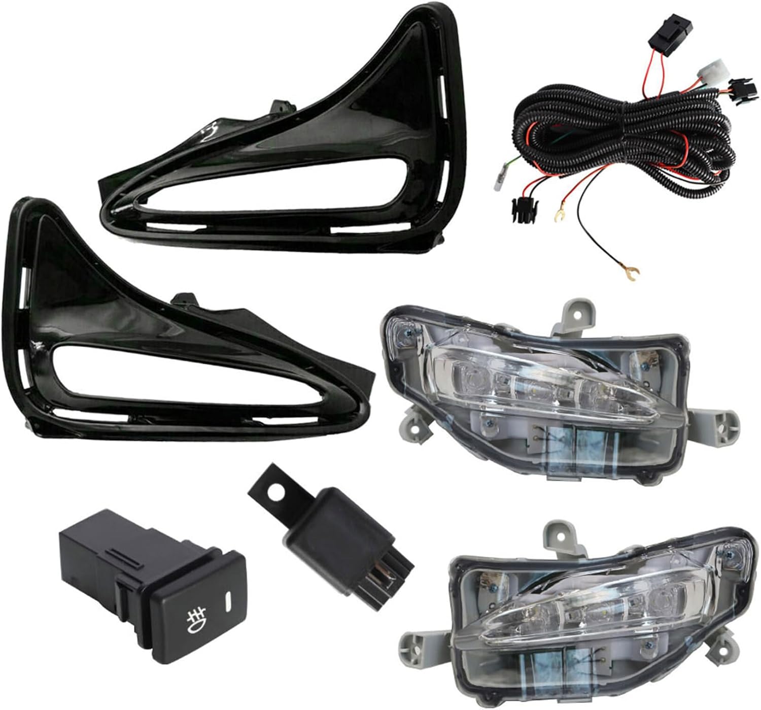 labwork Fog Lights Assembly Replacement for Corolla L LE XLE 2017 2018 2019 Clear Lens Bumper Fog Lamp Left and Right Side