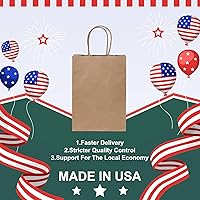 Vista 2 de METRONIC - Bolsas de papel marrón con asas, a granel, 13,3 x 9,5 x 20,3 cm, 100 piezas, bolsas de regalo kraft para pequeñas empresas, cumpleaños