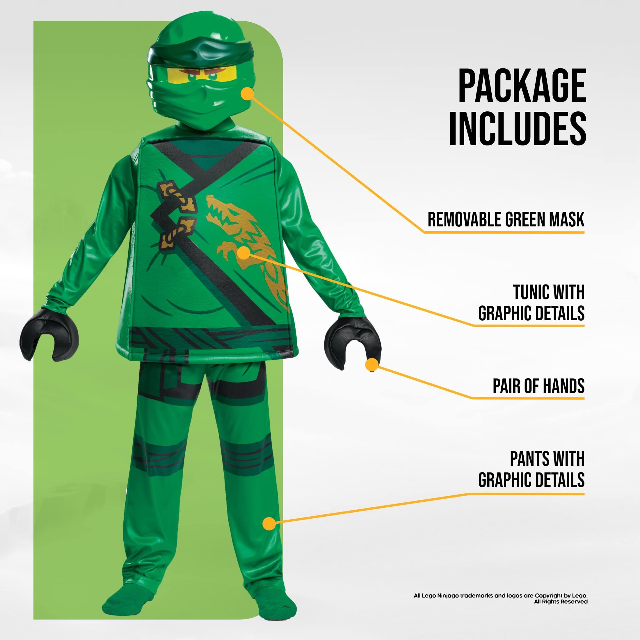 Lego Ninjago Lloyd Costume Bambino - Costume Ninja per Bambini, Abito per Halloween, Compleanni e Party, Disponibile