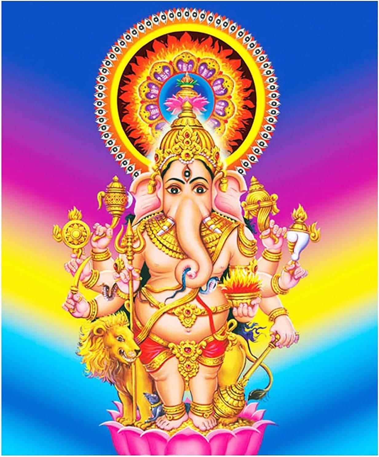 Paper Kalla Drishti Vinayaka (Kan Drishti Ganesha 12 * 18 Inches Wall Poster Matte Finish, Religious, Multicolour