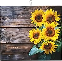 Vista 35 de Tapete de secado de platos de tortuga marina de dibujos animados para encimeras de 18 x 16 pulgadas, almohadilla escurridor de platos con lazo