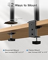 Vista 7 de HUANUO Dual Monitor Mount for 2 Monitors up to 30 inches, Heavy Duty Dual Monitor Stand Holds up to 22 lbs, Dual Monitor Arm with Height Adjustable