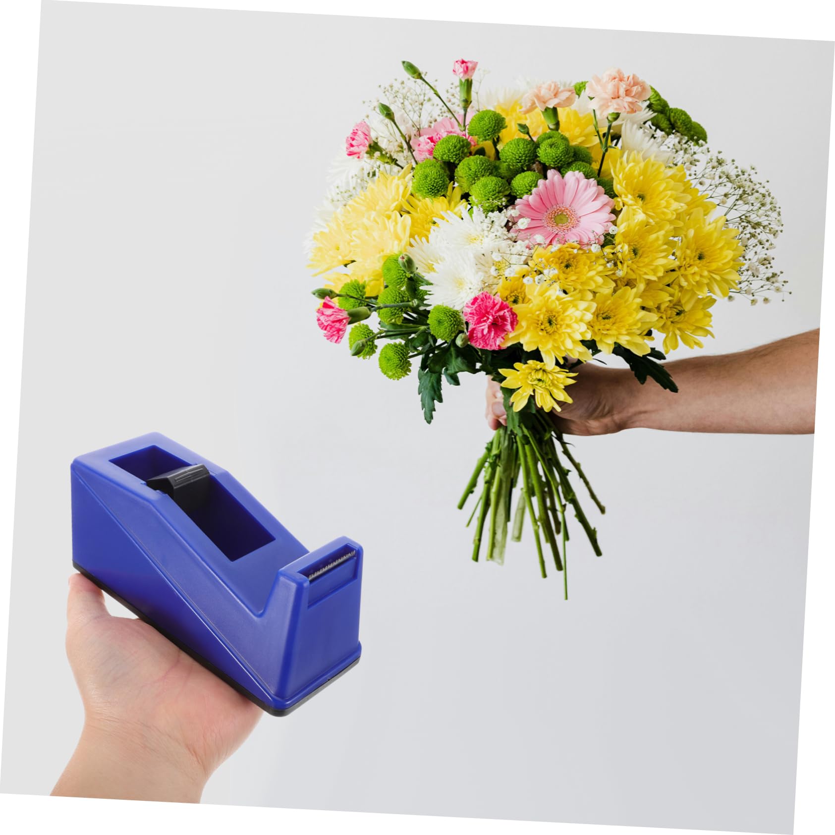 3 Sätze Blumenbandbasis blumengesteck blumenstecker floristenbedarf Blumenklebebandspender Mini-Klebebandabroller Lieferungen kleiner Bandschneider Blumenbandabroller Plastik