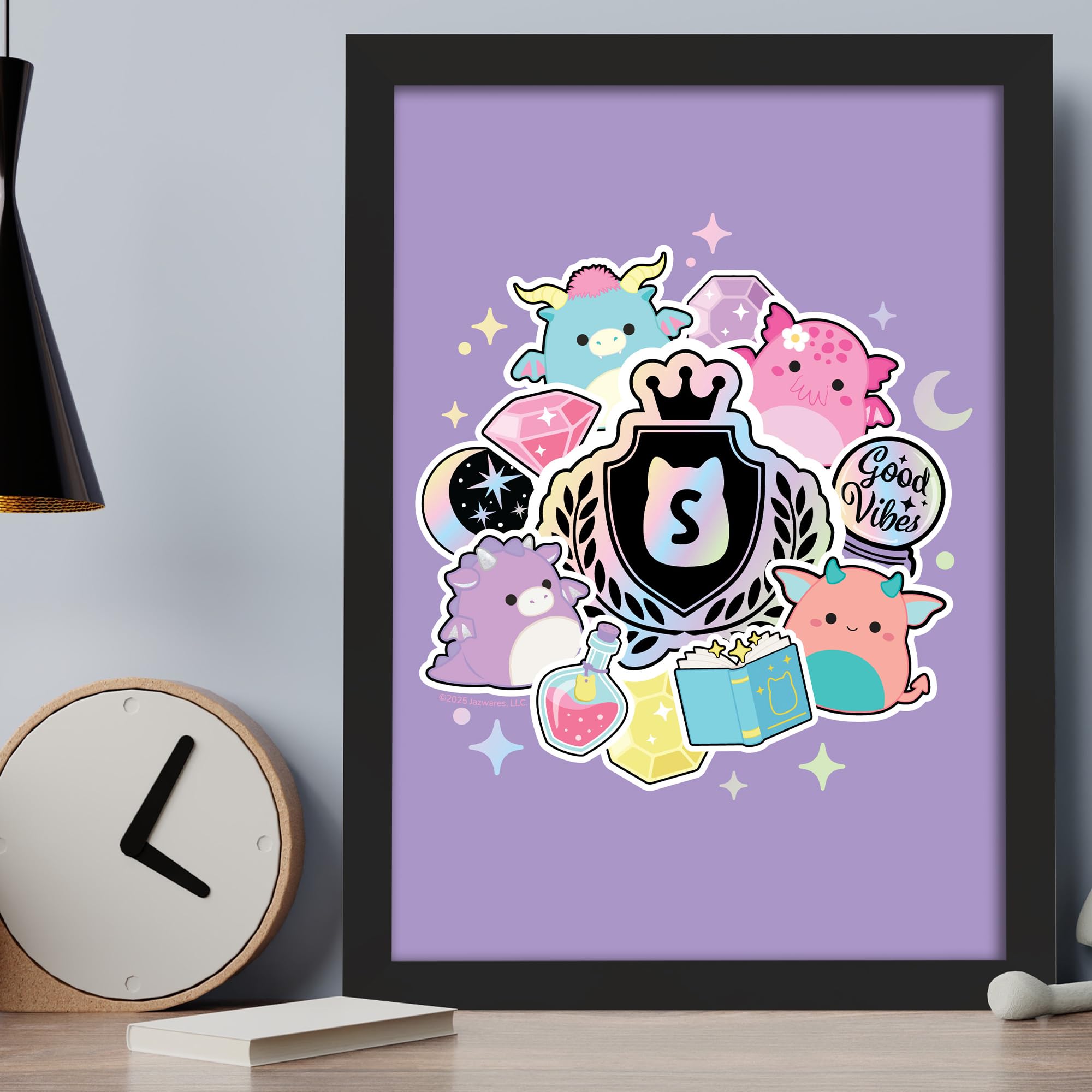 Themed Multicolour Squishmallows Print - Purple Fantasy Poster Wall Art (29.7Cm X 42Cm - A3)