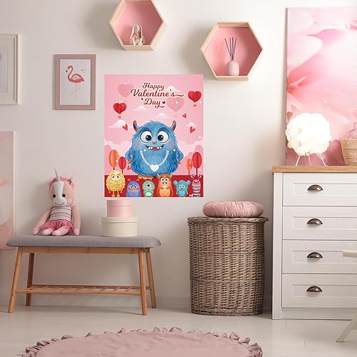 Miniatura 6 de TYHJOY Juegos de fiesta del día de San Valentín para niños, juegos de pin the heart on the Monster Games, Día de San Valentín, fiesta de cumpleaños,