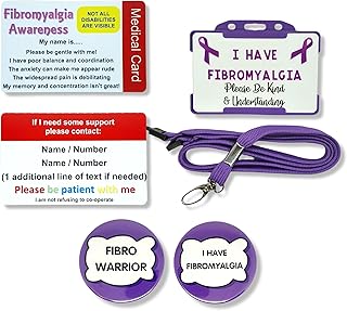 Fibromyalgia Awareness ID Card with Lanyard - Fibromyalgia Badge - Hidden Disability