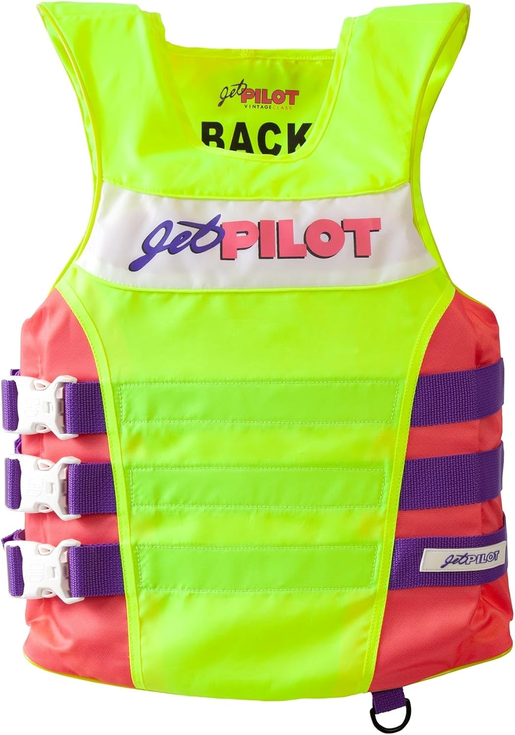 Jetpilot Vintage Class Nylon U.S. Coast Guard Approved Life Jacket PFD. Side Entry 3-Buckle Boating & Jet Ski Vest
