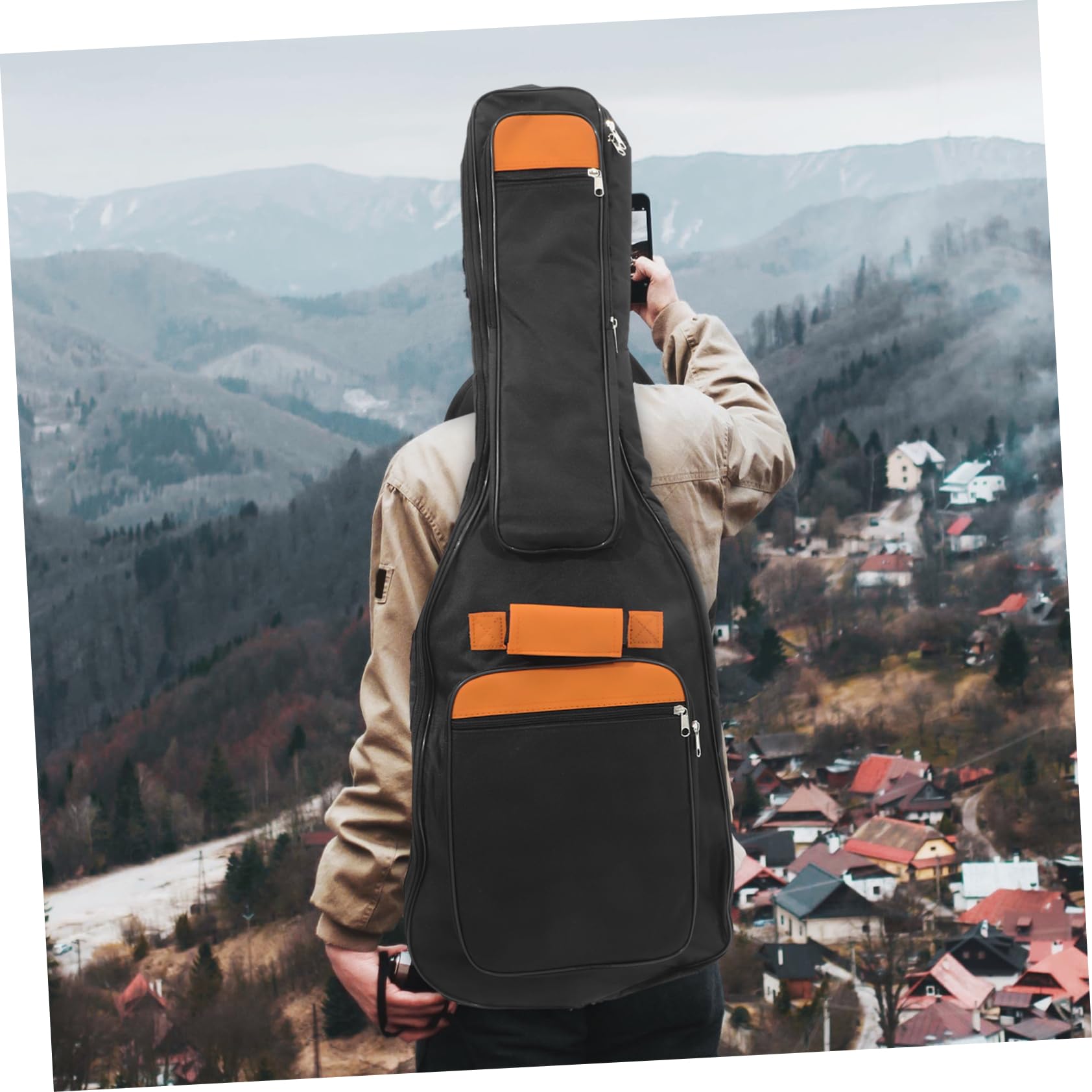 Robuste Schwarze Tragetasche und Praktischem Griff mit Glattem Reißverschluss Leichte E-gitarrentasche aus Canvas für Einfache Aufbewahrung und Transport