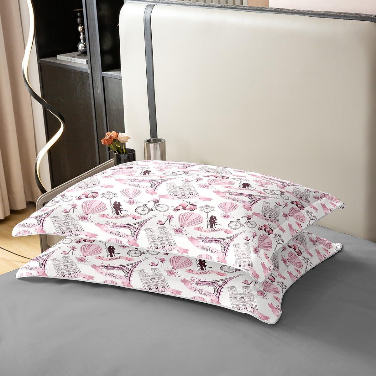 Set di biancheria da letto con motivo a torre Eiffel, set di