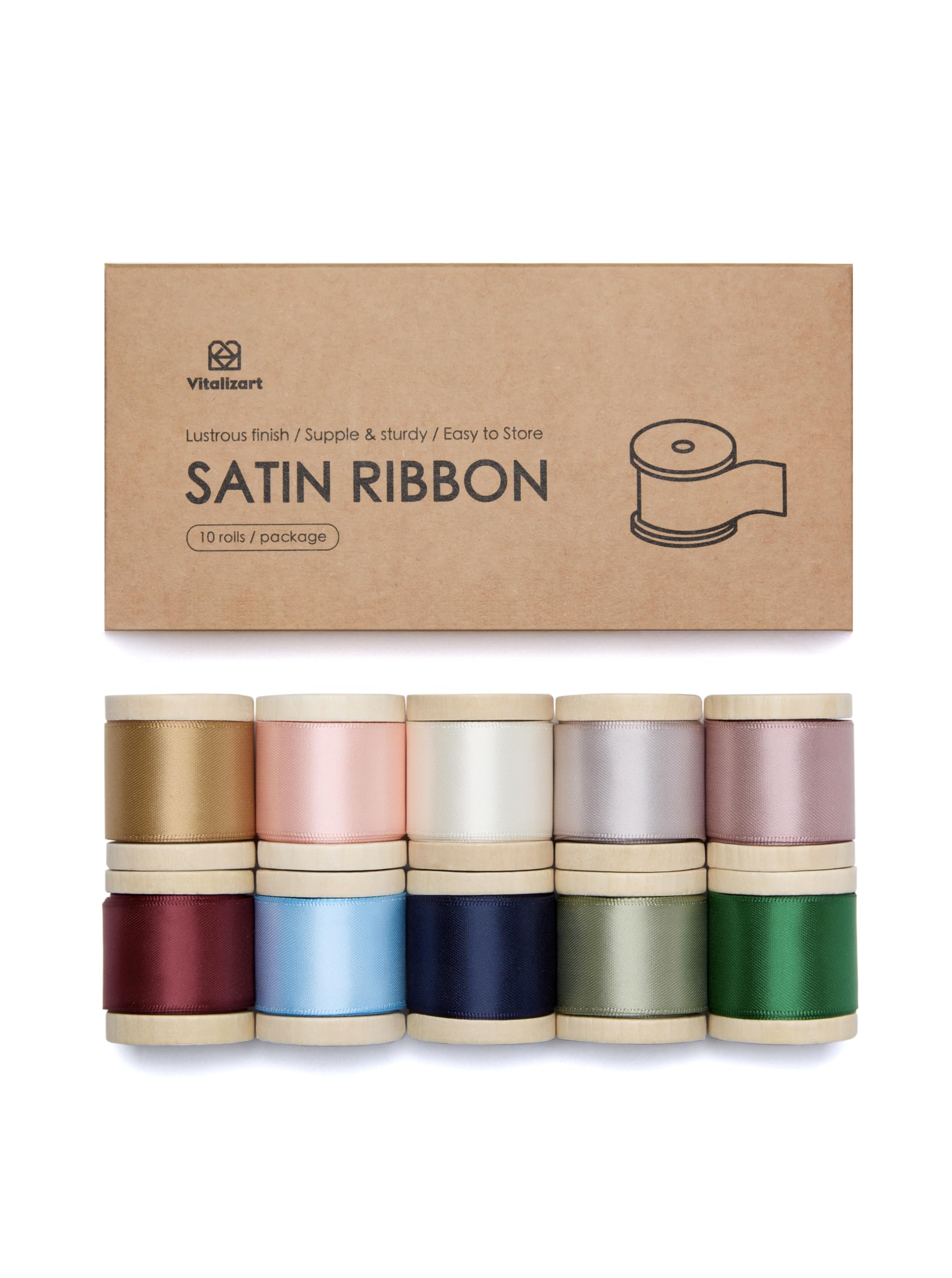 Vitalizart Ruban de satin de soie noir 2,54 cm x 13,72 m Bobine en bois Ruban effiloché fait à la main pour emballage cadeau Fête prénatale Mariage Bouquets de mariée Décoration de Vitalizart Ruban de satin de soie noir 2,54 cm x 13,72 m Bobine en bois Ruban effiloché fait à la main pour emballage cadeau Fête prénatale Mariage Bouquets de mariée Décoration de