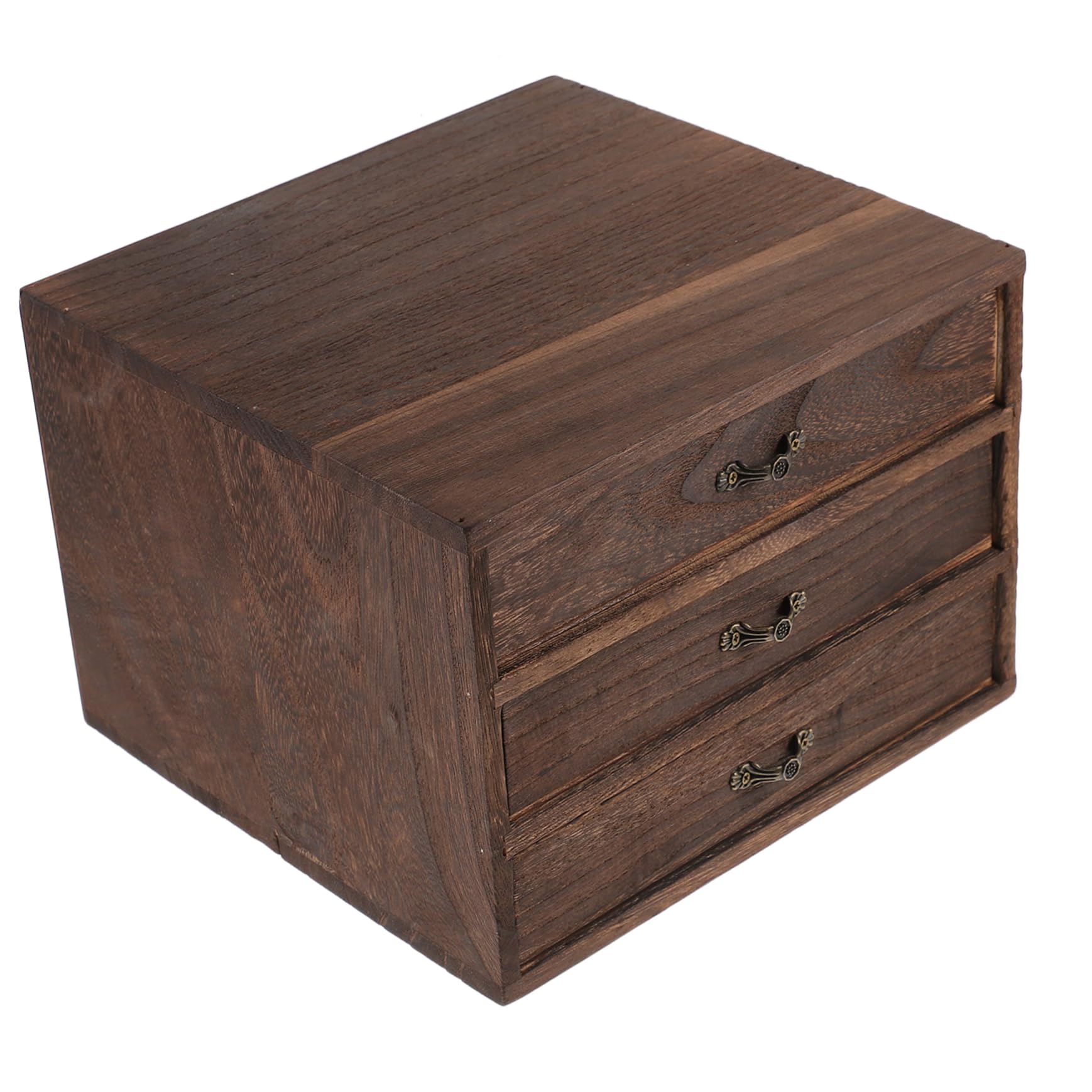 Vintage Holz Aufbewahrungsbox Mit Schublade Schreibtisch-Organizer Für Schlafzimmer Büro Und Wohnzimmer Leichte Und Praktische Holzkommode Für Schmuck Und Geschenke