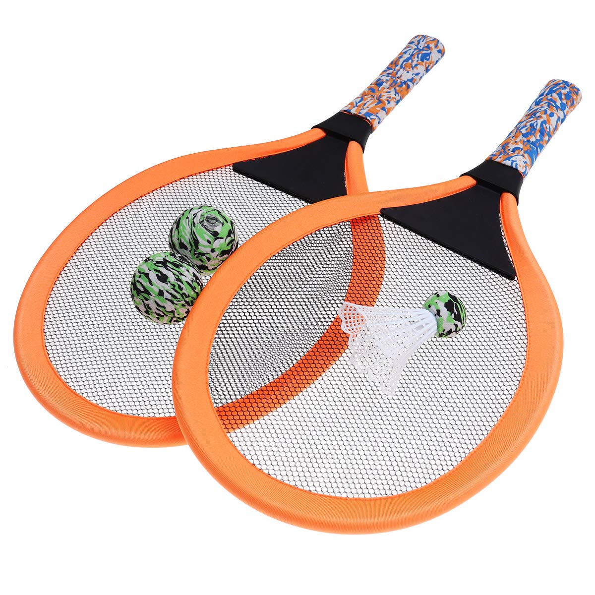 LIOOBO Raquettes De Tennis Et Badminton Enfant Ensemble LéGer avec 2 Balles Badminton Et 1 Balle De Ping-Pong Accessoires De Sport De Plein Air pour ÉCole Maternelle Et Jeu Parent-Enfant