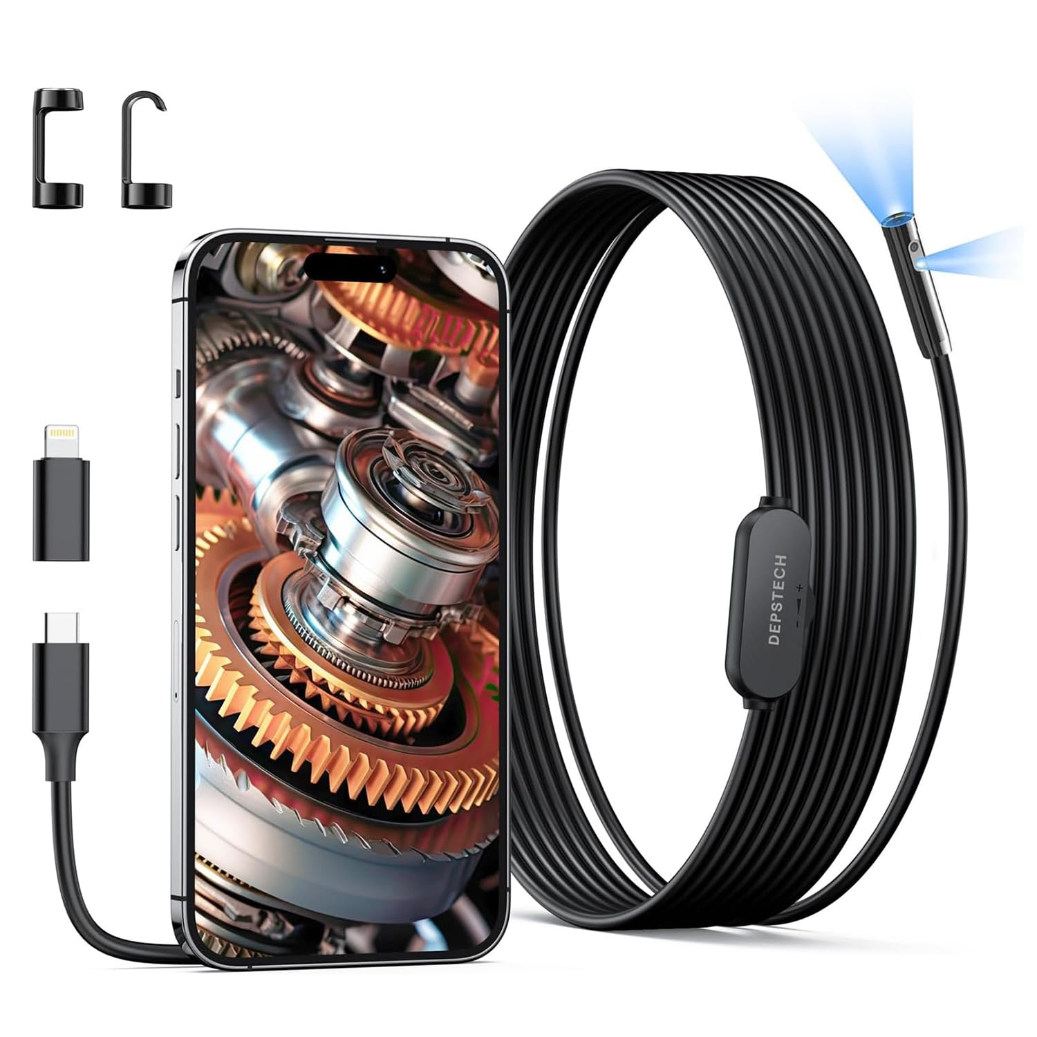 Amazon.co.jp: DEPSTECH ファイバースコープ デュアルレンズ 2K画質