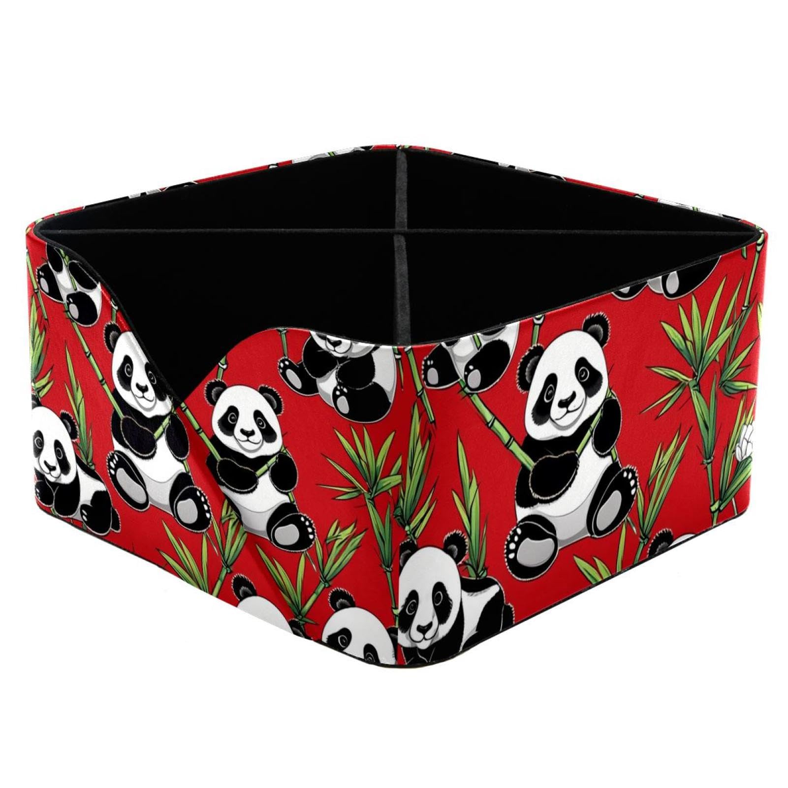 Boîte de rangement panda rouge pour vos essentiels du quotidien