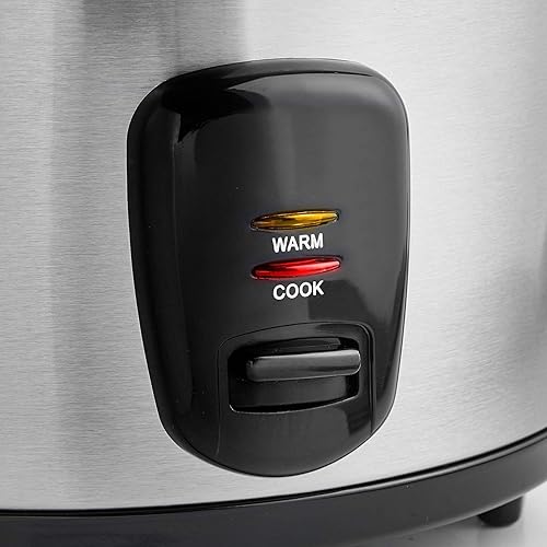 Miniatura 5 de Vonshef - Olla de arroz de 220 voltios con 10 tazas, antiadherente, acero inoxidable, paquete con adaptadores Dynastar de 220 V, 240 V (no