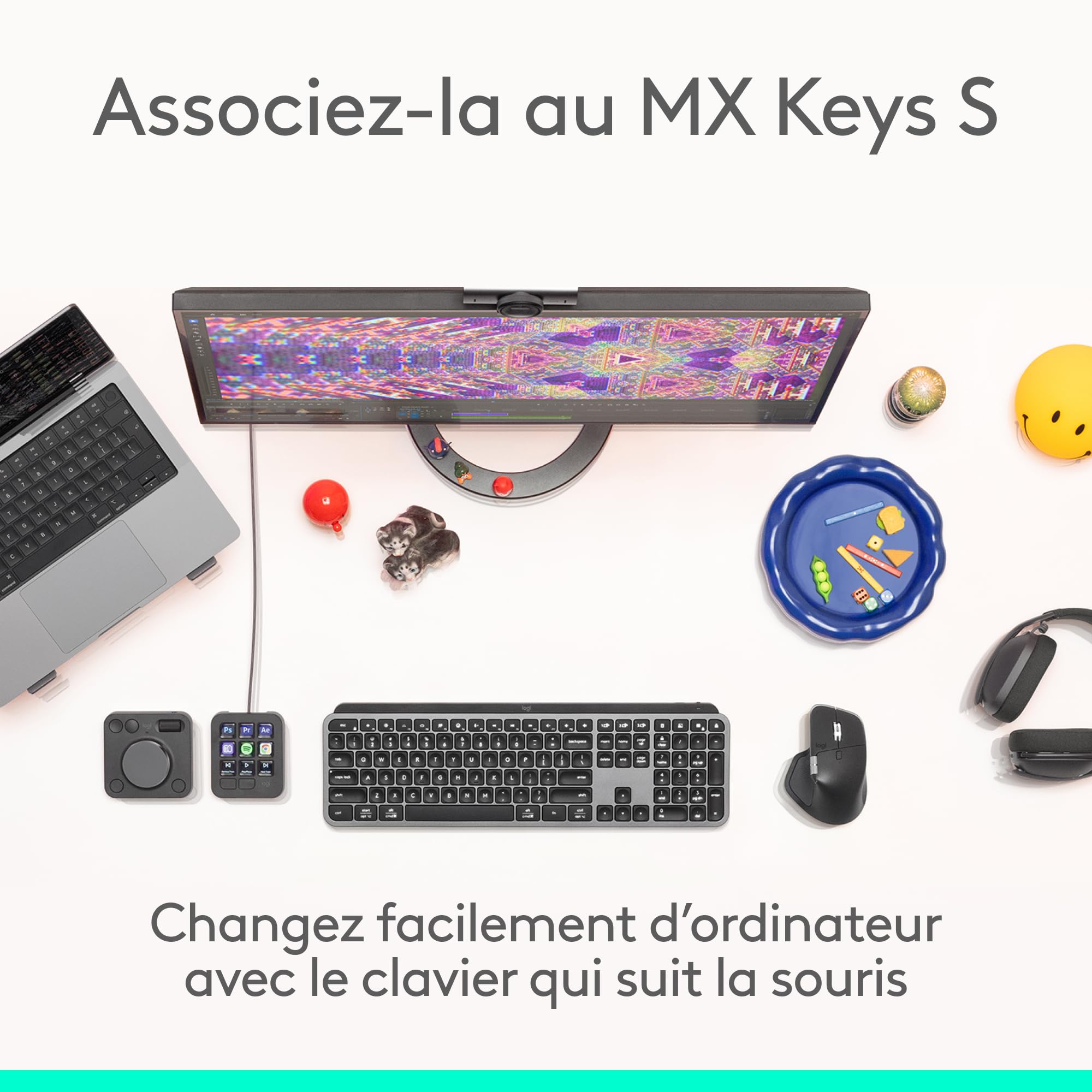 Logitech MX Master 4 Souris sans Fil Ergonomique avec Retour haptique Charge USB-C Bluetooth Graphite
