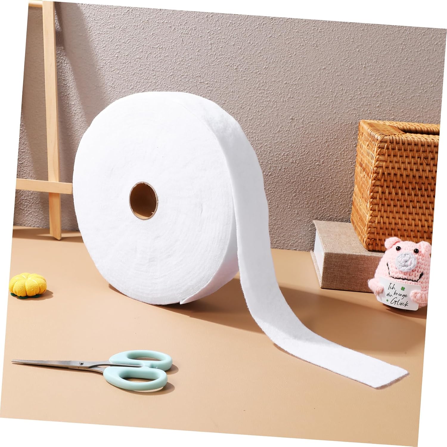 NUOBESTY 2rolls Quilting Fabric Nonwoven Batting for Quilting Upholstery Rug Making