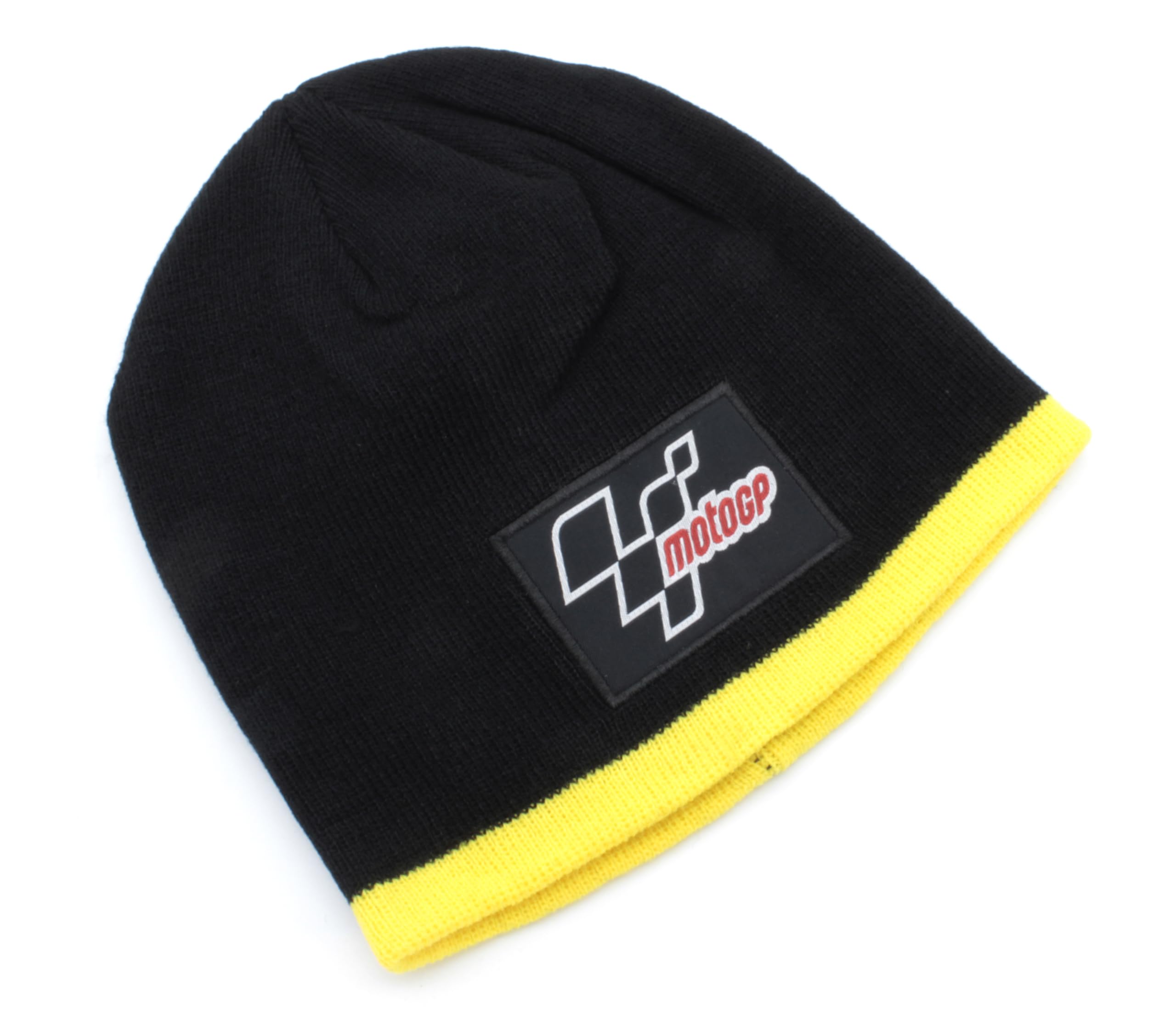 Official MotoGP Beanie Hat – Premium Racing Style, Ultimate Comfort Black with Yellow Trim Sewn MotoGP Logo