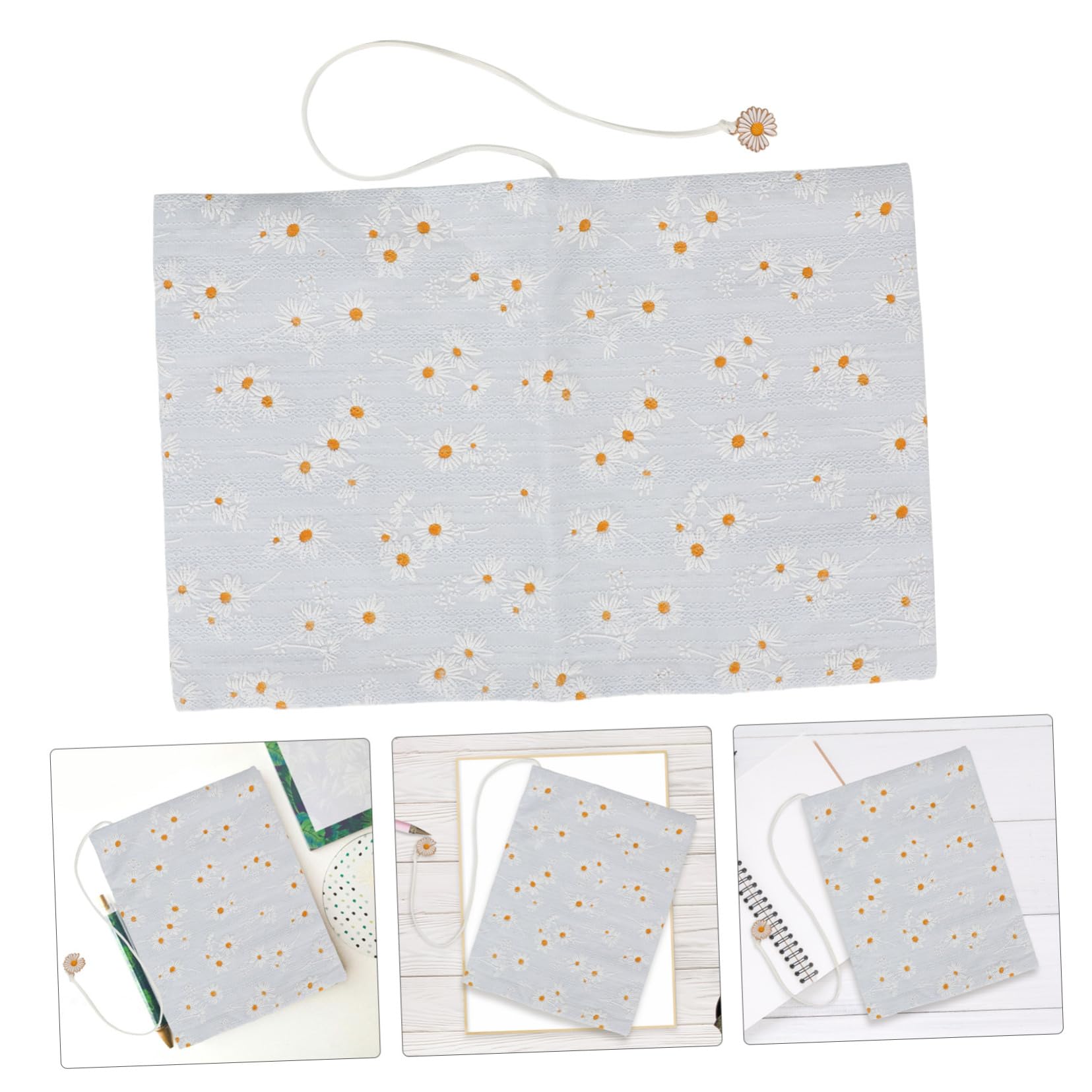 OSALADI 4 Pièces Couverture De Livre En Tissu Couvertures De Livres En Tissu Manche Petite Couverture De Livre Nappe Pour Reliure Pochette De Livre Lavable Chiffon
