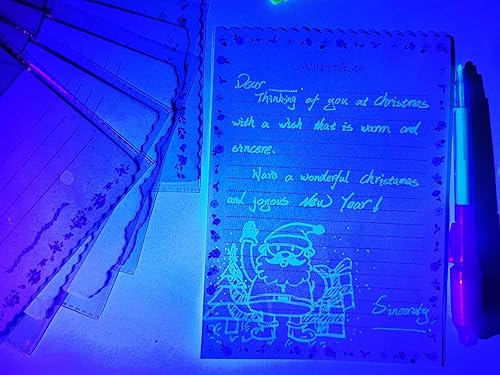 Miniatura 7 de SCStyle Bolígrafo de tinta invisible, 7 unidades, rotulador espía para escribir mensajes secretos, día de San Valentín, Pascua, Halloween, Navidad,