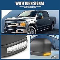 Vista 5 de Conjunto de espejo retrovisor lateral del conductor, compatible con Ford F-150 2015-2020, vidrio eléctrico ajustable y calentado, señal de giro