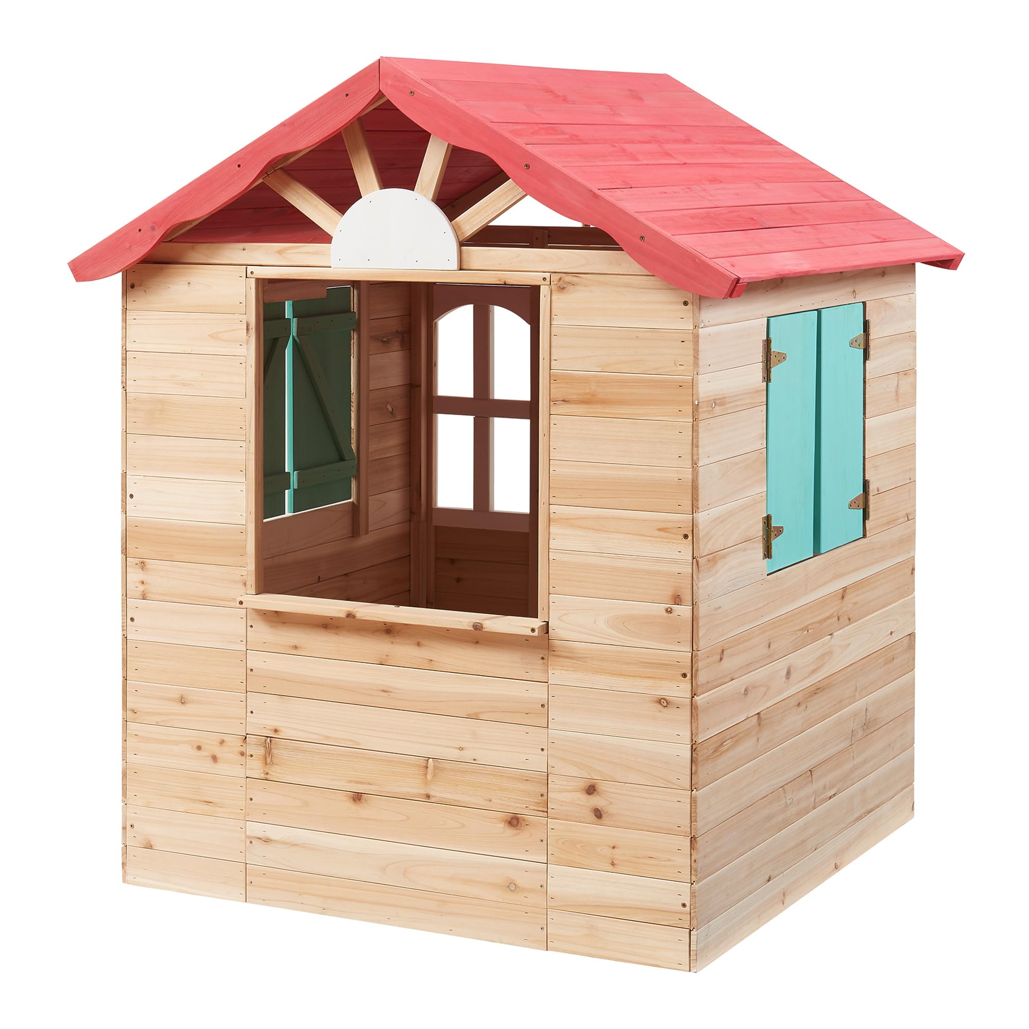 Casa de Juegos Lulä con Contraventanas Casita de Madera para Exterior 131x115x101 cm