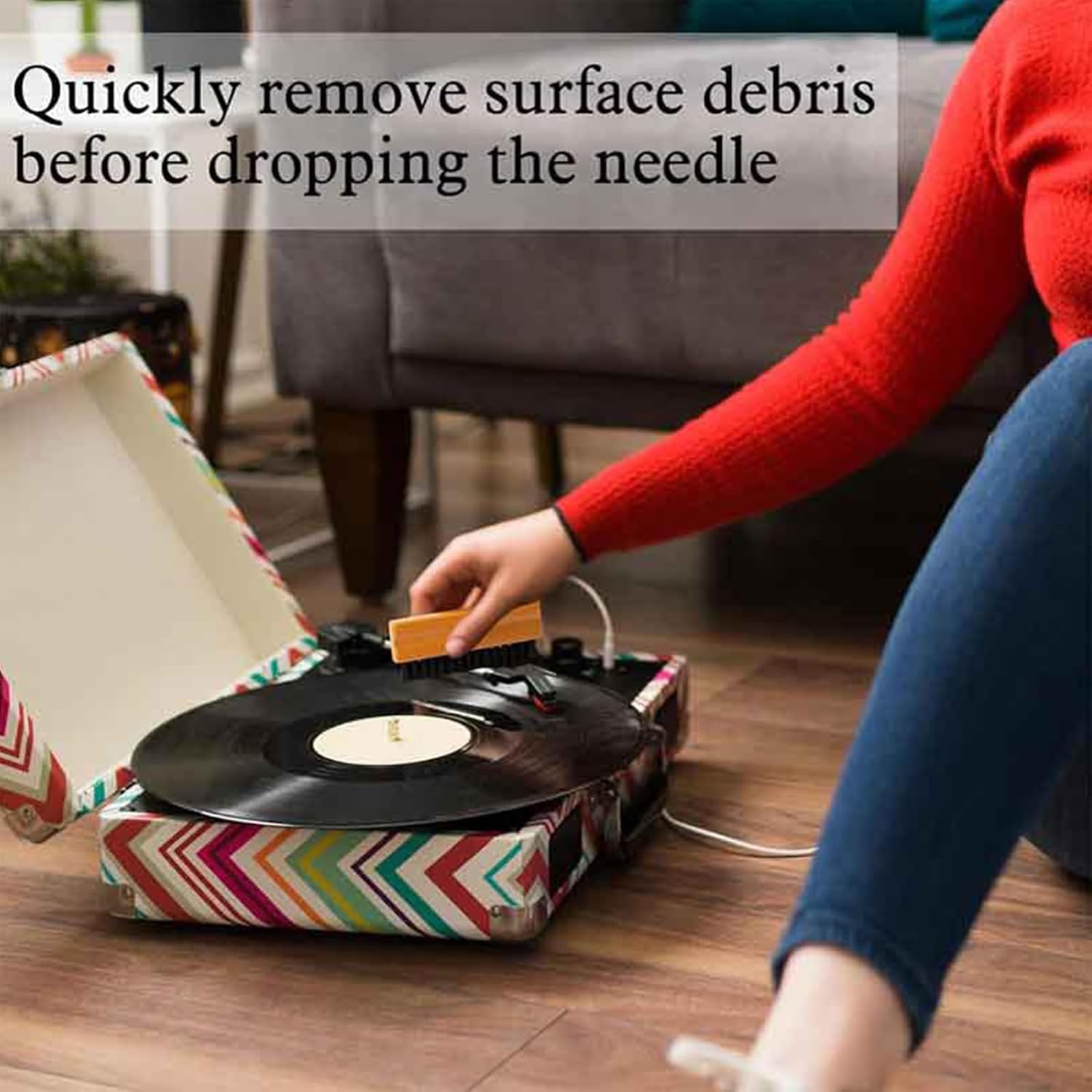 Gentle Record Brush Set to Remove and Protect Your Valuable Collection for Music Lovers Gift Record Collector Set